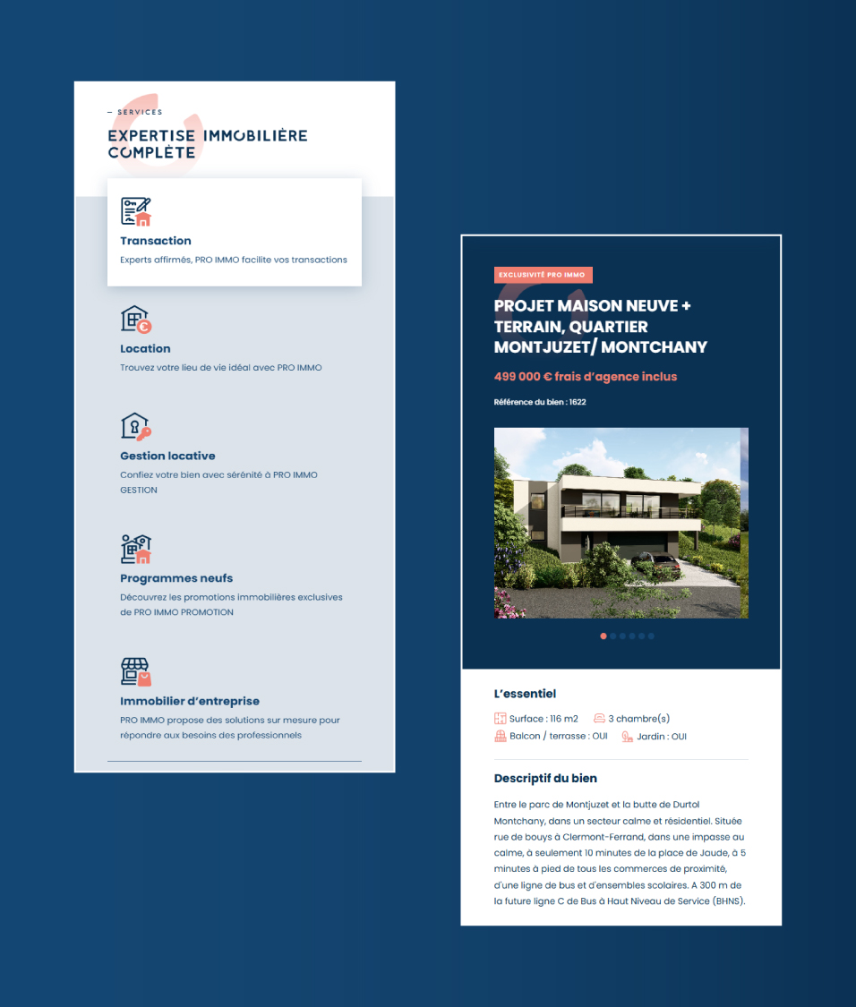 Agence web digital clermont ferrand le dupplex auvergne client Pro Immo05